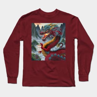 Zhulong Coffee Dragon Long Sleeve T-Shirt